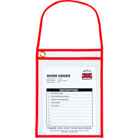 C-Line® Shop Ticket Holder with Strap Stitched Red 9