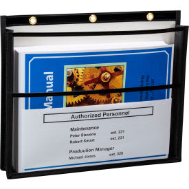 C-Line® Dual Pocket Shop Ticket Jacket with Expanding Gusset Vinyl Black 10/Box 43401