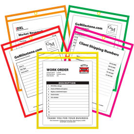 C-Line Products Neon Shop Ticket Holder Stitched Assorted Colors 9 x 12 25/BX 43910