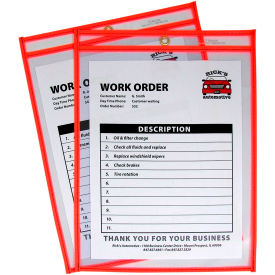 C-Line Products Neon Shop Ticket Holder Orange Stitched Both Sides Clear 9 x 12 15EA/BX 43912