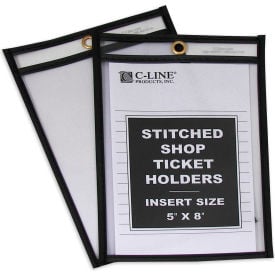 C-Line Products Shop Ticket Holders Stitched Both Sides Clear 5 x 8 25/BX 46058