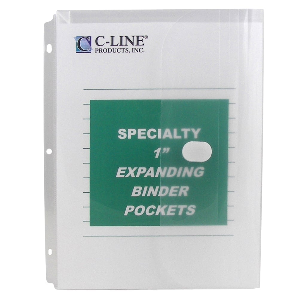 C-Line Super Heavyweight Poly Binder Pockets, 8-1/2in x 11in, Clear, Pack Of 10 Pockets MPN:CLI33747