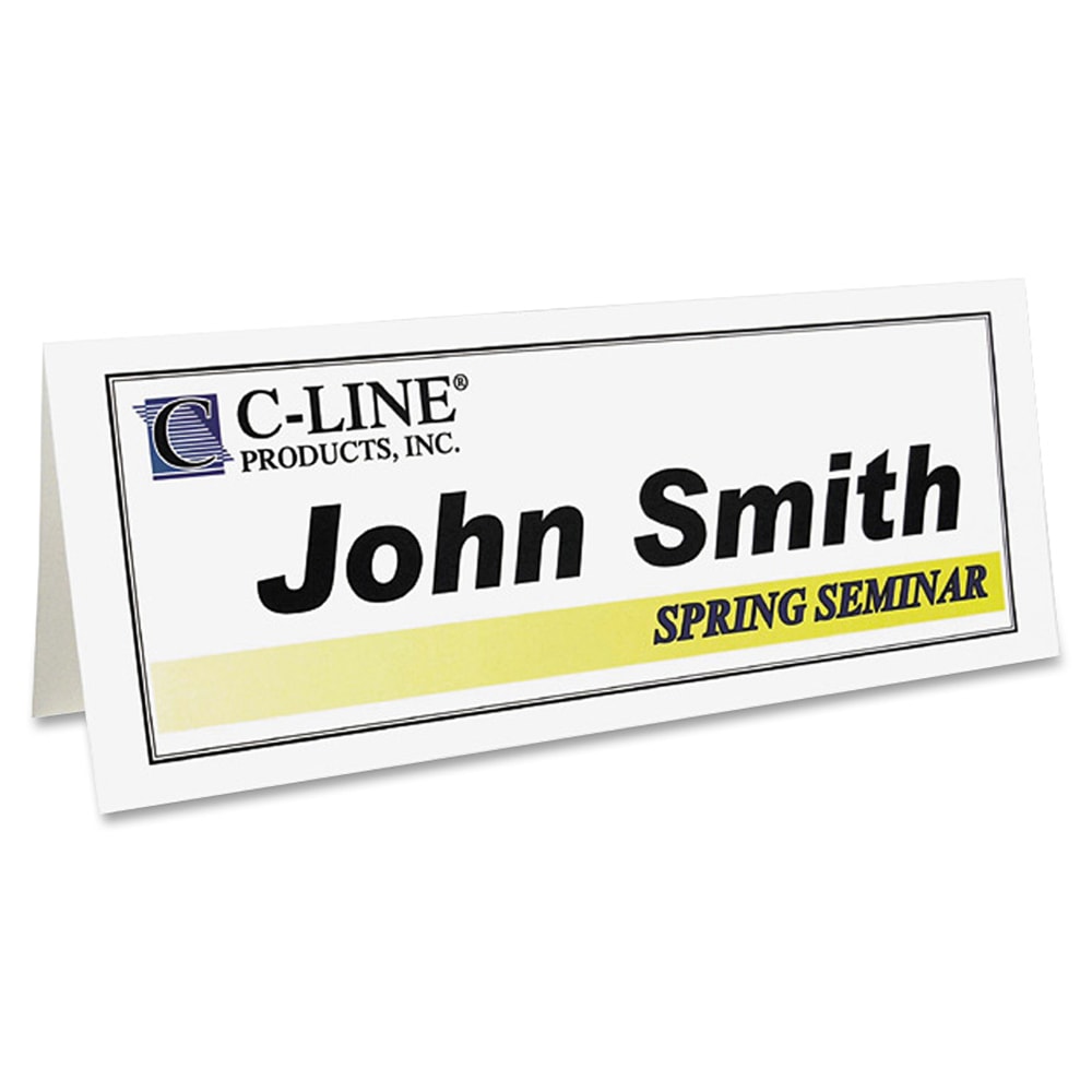 C-Line Name Tents, White, Letter (8.5in x 11in), 65 Lb, Pack Of 50 (Min Order Qty 5) MPN:87517