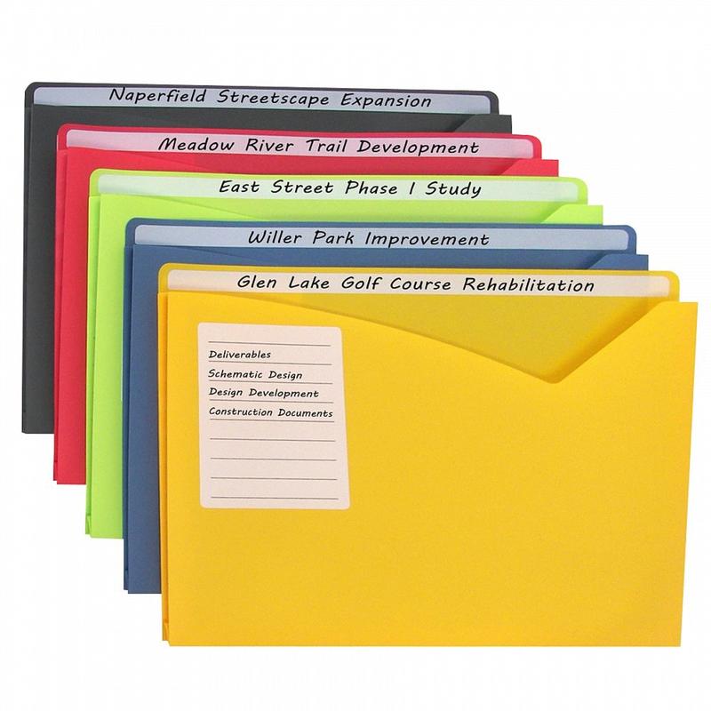 C-Line Write-On Poly File Jackets, 8-1/2in x 11in, Assorted Colors, Box Of 25 Jackets MPN:CLI63060