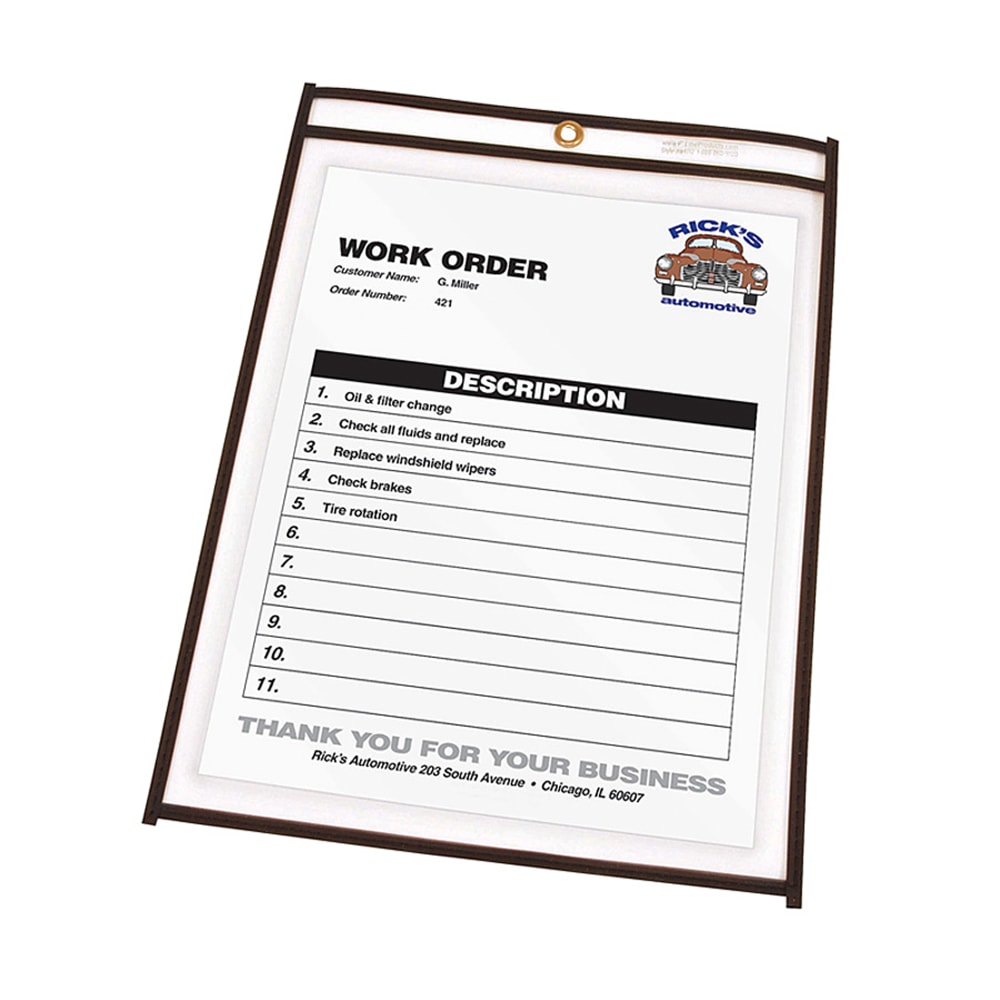 C-Line Stitched Vinyl Shop Ticket Holders, 4in x 6in, Clear, Box Of 25 (Min Order Qty 5) MPN:46046