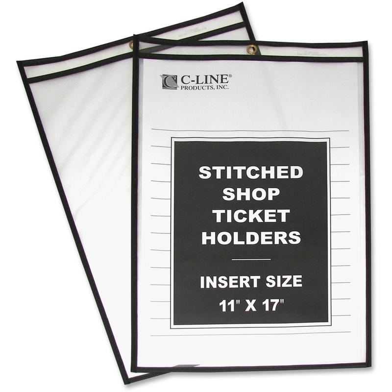 C-Line Shop Ticket Holders, Stitched - Both Sides Clear, 11 x 17, 25/BX, 46117 (Min Order Qty 2) MPN:46117