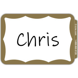 C-Line Products® Pressure Sensitive Badges Border Gold 3-1/2