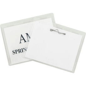C-Line Products® Pin Style Name Badges Kit with Inserts Clear 3-1/2