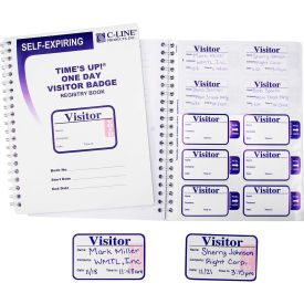 C-Line® Time's Up Self-Expiring Visitor Badge with Registry Log 3