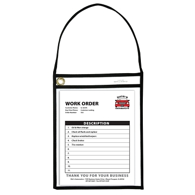 Blk Shop Ticket Holder w/Strap Clr 9 X 12 15/Bx MPN:CLI41922