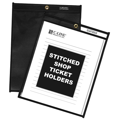 Shop Ticket Holders Clear- 8 X 11- BX/5 MPN:CLI45911