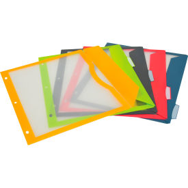 C-Line Products® Binder Pocket with Write-On Index Tabs Assorted Color 12/Set 06650-BX