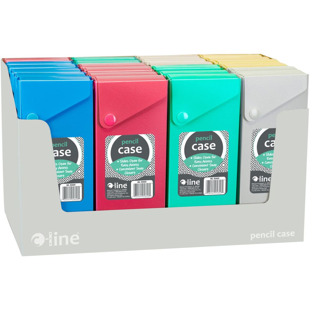 C-Line Plastic Storage Boxes, 7-1/2inH x 3inW x 1inD, Assorted Colors, Pack Of 24 Boxes MPN:05600-DS
