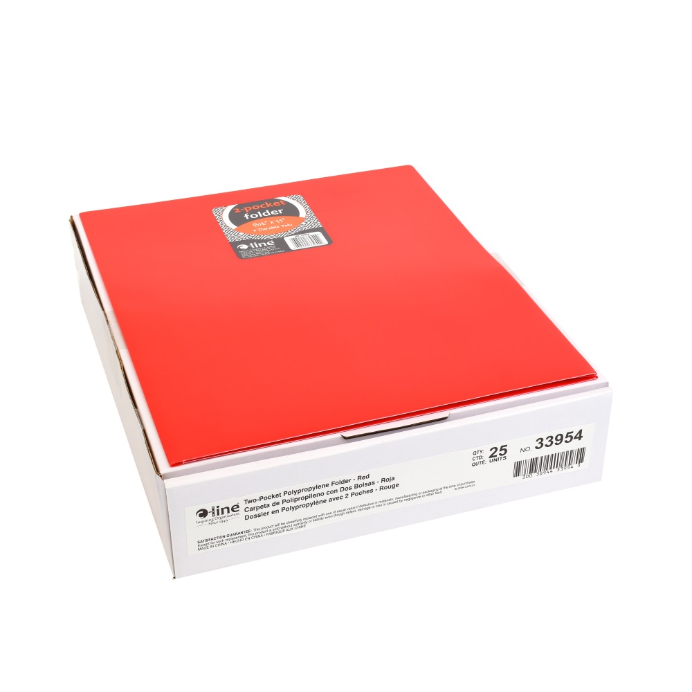 C-Line 2-Pocket Poly Portfolios, Letter Size, Red, Pack Of 25 Portfolios MPN:33954-BX