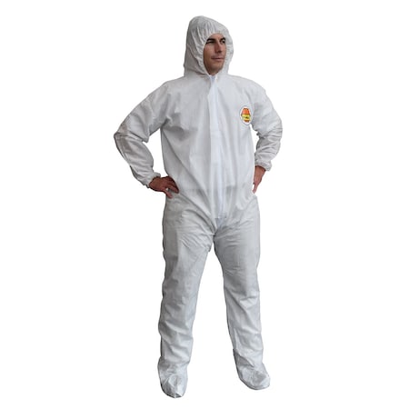 Coverall, w/Hood, White, PK25 MPN:SMS4002XL