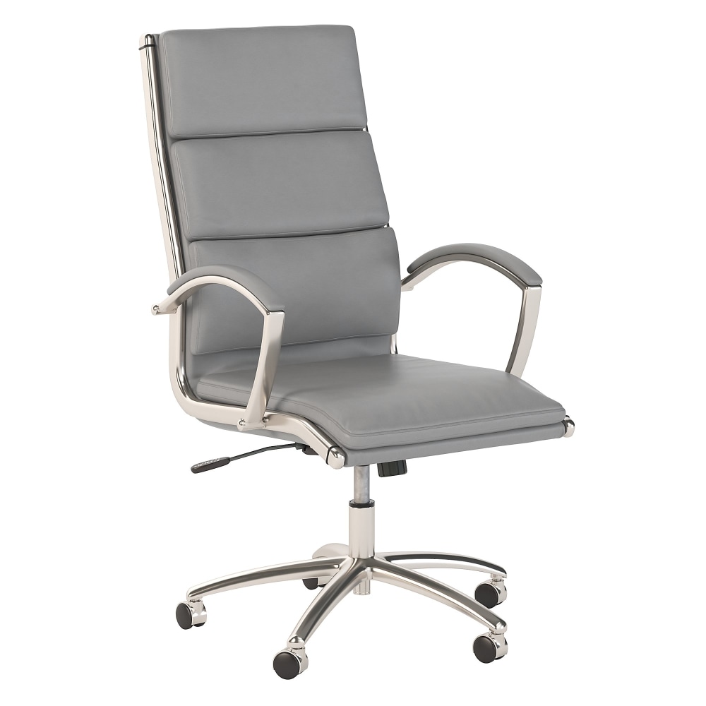 Bush Business Furniture Modelo Bonded Leather High-Back Office Chair, Light Gray, Standard Delivery MPN:CH1701LGL-03