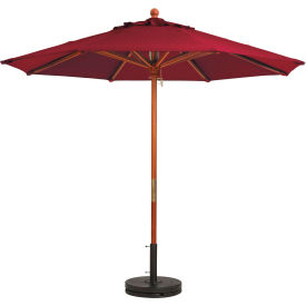 Grosfillex® 7' Wooden Market Outdoor Umbrella Burgundy 98942731