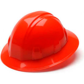 Hi Vis Orange Full Brim Style 4 Point Ratchet Hard Hat HP24141 - Pkg Qty 12