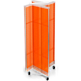 Global Approved 700443-ORG Pinwheel Pegboard Display W/Wheel Base 13.5