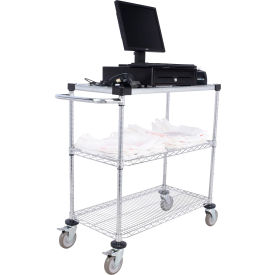 Nexel® 3 Shelf Push Cart Chrome 36