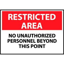 Restricted Area Plastic - No Unauthorized Personnel Beyond This Point RA22RB
