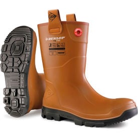 Dunlop RigPro Purofort Safety Mid-Calf Boots Cleated Outsole Steel Toe Size 11 10