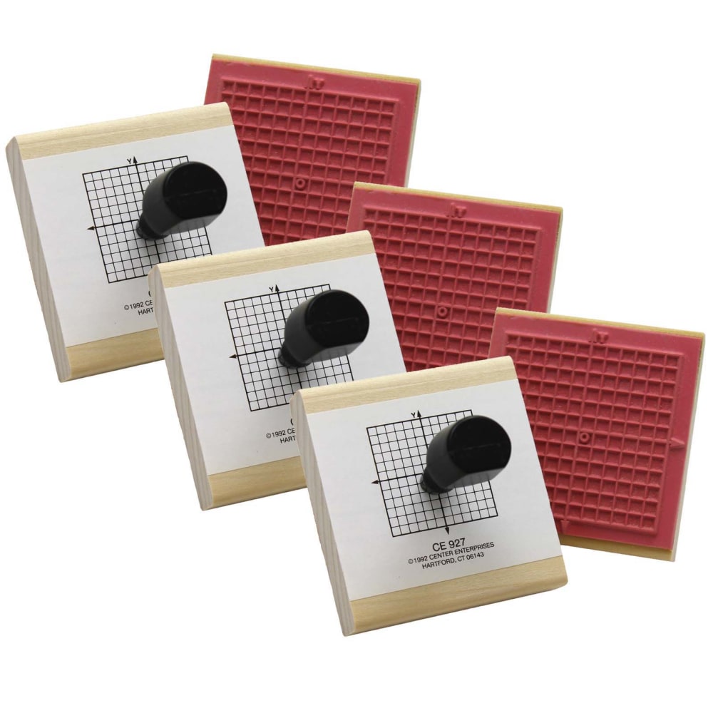 Ready 2 Learn Wood X-Y Axis Stamps, 3-1/4in x 2-3/4in x 2-15/16in, Multicolor, Pack Of 3 Stamps MPN:CE-927-3
