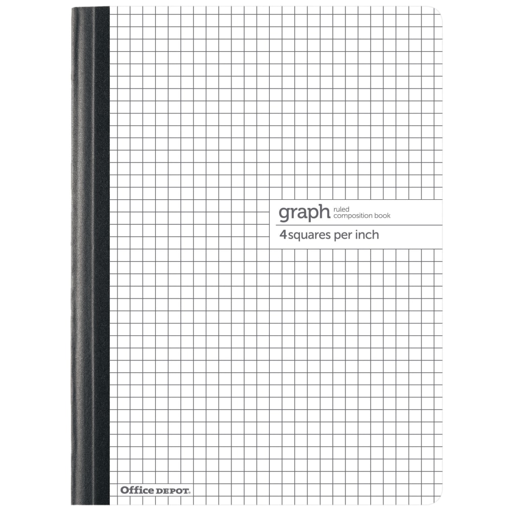 Office Depot Brand Composition Book, 8-1/2in x 11in, Quadrille Ruled, 80 Sheets, White (Min Order Qty 44) MPN:CJV202240