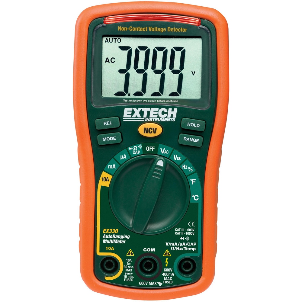Multimeters, Multimeter Type: Auto Ranging, Digital , Measures: AC Current, AC Voltage, Capacitance, Continuity, Current, DC Voltage, Diode Test, Frequency MPN:EX330-NIST