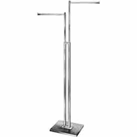 2-Way w/ Straight Arms (K20) Garment Rack - Square Tubing - Chrome K20