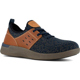 Rockport Works RK4691 Two Eye Tie Work Sneaker Breathable Knit textile & Leather Blue & Tan 10.5W RK4691-W-10.5