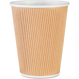 Genuine Joe GJO11260 - Rippled Hot Cups 12 Oz. 25/Pack Brown GJO11260