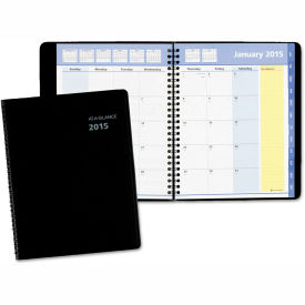 AT-A-GLANCE® QuickNotes Monthly Planner 8.75 x 7 Black Cover 12-Month (Jan to Dec) 2026 760805