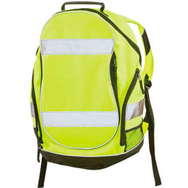 ERB® BP1 Backpack with Reflective Stripes & Adjustable Straps Polyester Hi-Viz Lime WEL29003HLCK
