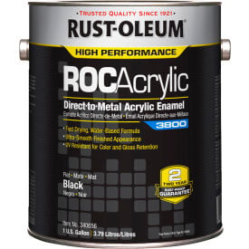 Rust-Oleum® ROCAcrylic 3800 Acrylic Enamel Paint 1 Gallon Can Flat Black - Pkg Qty 2 340656