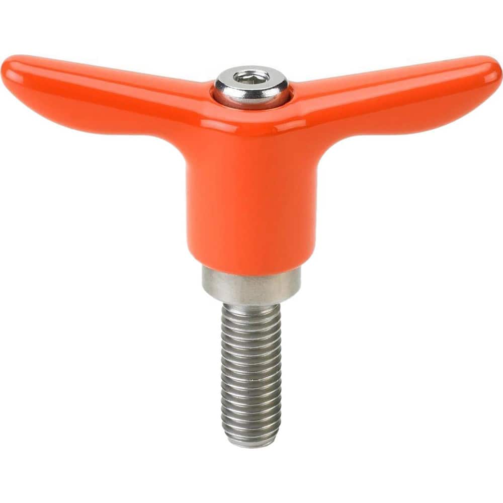 Adjustable Clamping Handles, Connection Type: Threaded Stud , Handle Type: T-Handle , Mount Type: Threaded Stud , Handle Length: 92.00  MPN:TH-4236SS-OR