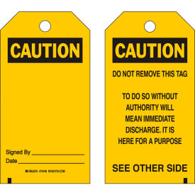 Brady® 76168 Caution Accident Prevention Tag 2 Sided 25/Pkg Polyester 3