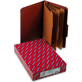 Smead® Pressboard Classification Folders Self Tab Legal Eight-Section Red 10/Box 19092