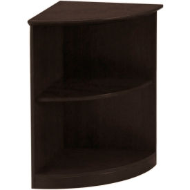 Safco® Medina Series Quarter-Round Corner 2 Shelf Bookcase Mocha MVBQ2LDC