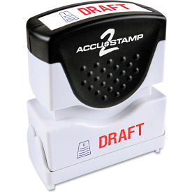 Accustamp2 Shutter Stamp with Microban Red/Blue DRAFT 1 5/8 x 1/2 035542