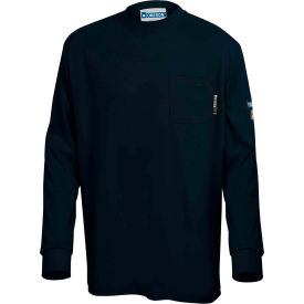Oberon™ Men's Lightweight Long Sleeve Flame Resistant Safety Shirt L Navy Blue ZFI209-L