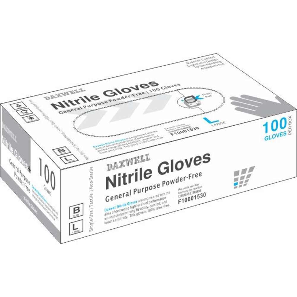 Powder-Free Nitrile Gloves, Large, Box Of 100 MPN:F10001530