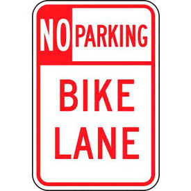 AccuformNMC™ No Parking Bike Lane Safety Sign EGP Aluminum 18