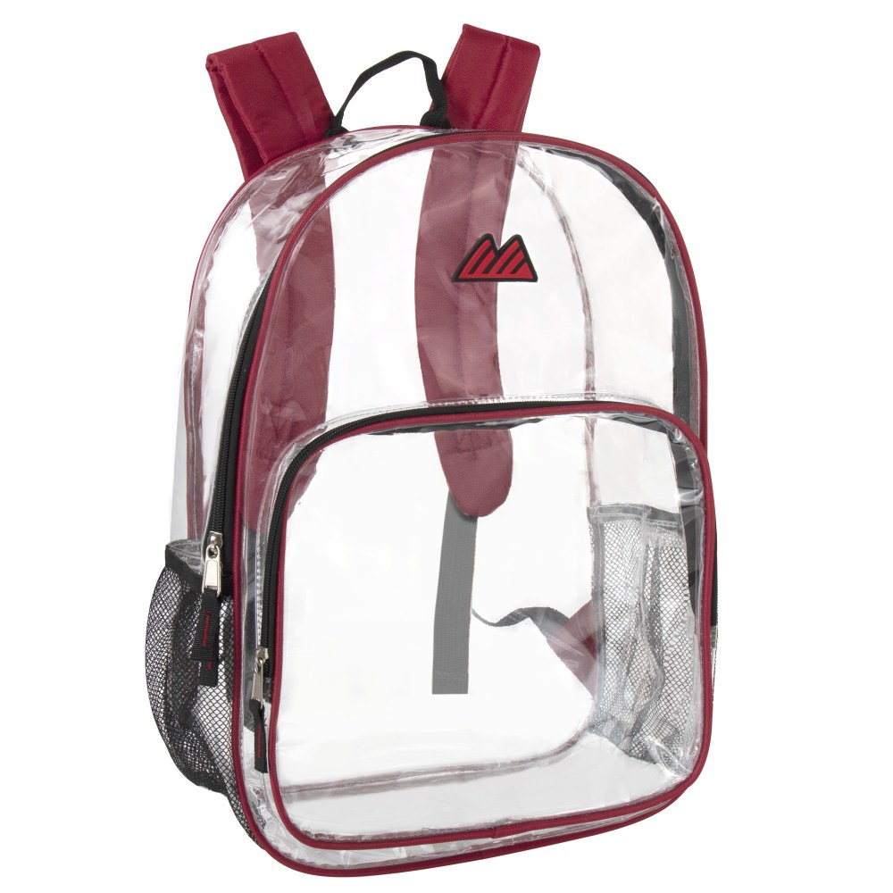 Summit Ridge Heavy-Duty Clear Backpack, Red Trim (Min Order Qty 5) MPN:2007RED