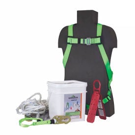 PeakWorks® RK7 Reusable Roofer's Kit Harness Rope Grab 25' Vertical Lifeline V8257282