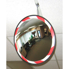 Round Acrylic Convex Mirror W/Red & White Border Outdoor 26