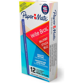 Paper Mate® Write Bros Ballpoint Stick Pen Medium Blue Ink Dozen 3311131C