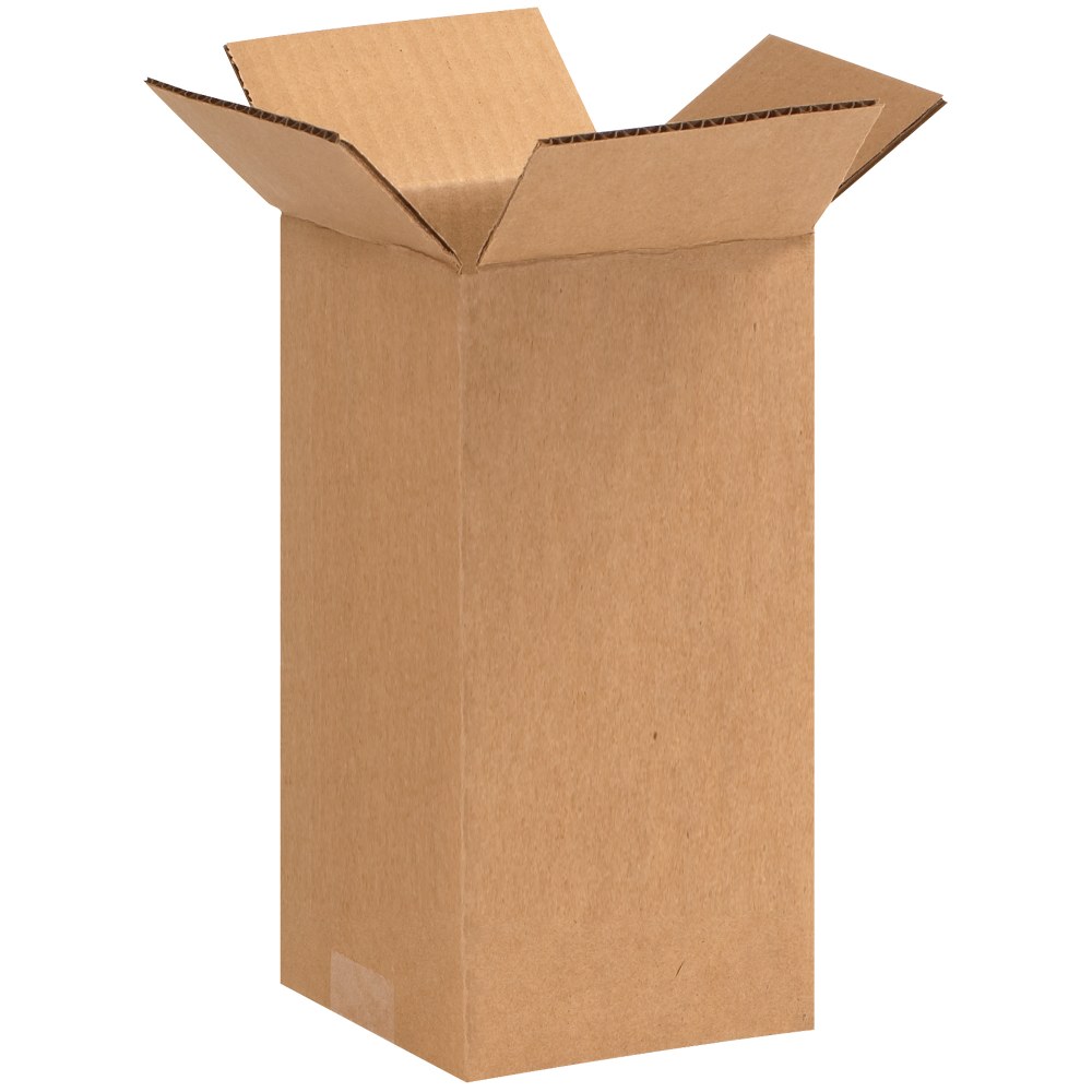 Partners Brand Tall Corrugated Boxes, 4in x 4in x 9in, Kraft, Pack Of 25 Boxes MPN:449