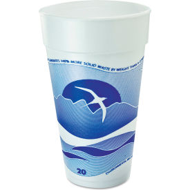 Dart® Horizon® Hot/Cold Foam Drink Cups 20 oz Blueberry/White Pack of 500 20J16H