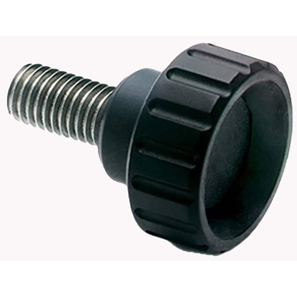 Round Knobs (Knurled, Fluted & Mushroom), Knob Material: Polyamide , Insert Material: Steel , Grip Style: Knurled , Head Diameter: 1.2600  MPN:34219